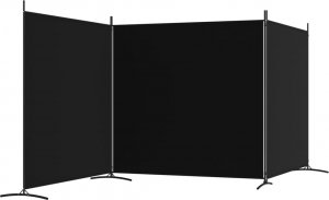 vidaXL vidaXL Parawan 3-panelowy, czarny, 525x180 cm, tkanina 5