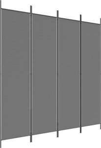 vidaXL vidaXL Parawan 4-panelowy, antracytowy, 200x200 cm, tkanina 2