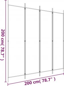 vidaXL vidaXL Parawan 4-panelowy, antracytowy, 200x200 cm, tkanina 8