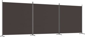 vidaXL vidaXL Parawan 3-panelowy, brązowy, 525x180 cm, tkanina 2
