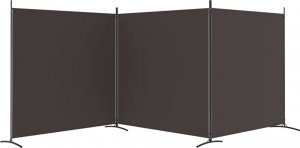 vidaXL vidaXL Parawan 3-panelowy, brązowy, 525x180 cm, tkanina 4