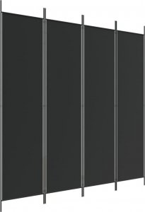 vidaXL vidaXL Parawan 4-panelowy, czarny, 200x200 cm, tkanina 2