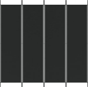 vidaXL vidaXL Parawan 4-panelowy, czarny, 200x200 cm, tkanina 3