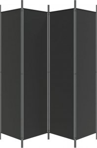 vidaXL vidaXL Parawan 4-panelowy, czarny, 200x200 cm, tkanina 4
