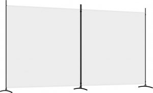 vidaXL vidaXL Parawan 2-panelowy, biały, 348x180 cm, tkanina 2