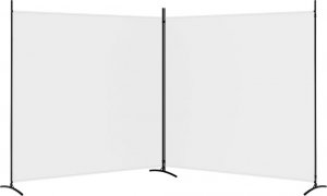 vidaXL vidaXL Parawan 2-panelowy, biały, 348x180 cm, tkanina 4