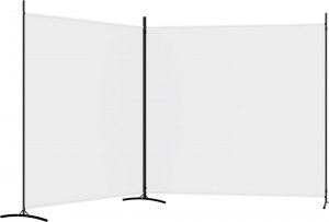 vidaXL vidaXL Parawan 2-panelowy, biały, 348x180 cm, tkanina 5