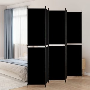 vidaXL vidaXL Parawan 5-panelowy, czarny, 250x220 cm, tkanina 1