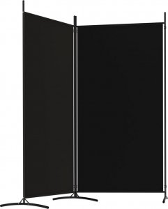 vidaXL vidaXL Parawan 2-panelowy, czarny, 175x180 cm, tkanina 4