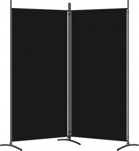 vidaXL vidaXL Parawan 2-panelowy, czarny, 175x180 cm, tkanina 5