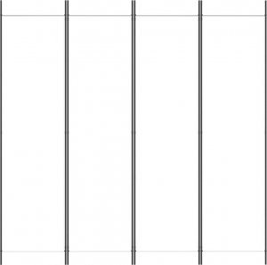 vidaXL vidaXL Parawan 4-panelowy, biały, 200x200 cm, tkanina 3