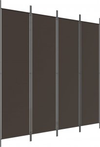 vidaXL vidaXL Parawan 4-panelowy, brązowy, 200x200 cm, tkanina 2