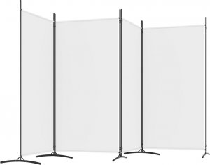 vidaXL vidaXL Parawan 4-panelowy, biały, 346x180 cm, tkanina 5