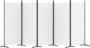 vidaXL vidaXL Parawan 5-panelowy, biały, 433x180 cm, tkanina 4