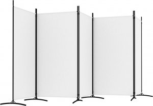 vidaXL vidaXL Parawan 5-panelowy, biały, 433x180 cm, tkanina 5