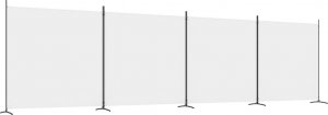 vidaXL vidaXL Parawan 4-panelowy, biały, 698x180 cm, tkanina 2