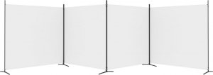 vidaXL vidaXL Parawan 4-panelowy, biały, 698x180 cm, tkanina 5
