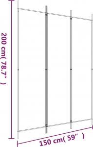 vidaXL vidaXL Parawan 3-panelowy, antracytowy, 150x200 cm, tkanina 8