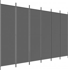 vidaXL vidaXL Parawan 6-panelowy, antracytowy, 300x200 cm, tkanina 2