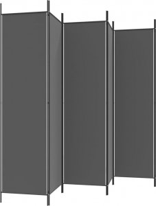 vidaXL vidaXL Parawan 6-panelowy, antracytowy, 300x200 cm, tkanina 5