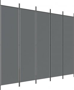 vidaXL vidaXL Parawan 5-panelowy, antracytowy, 250x200 cm, tkanina 2