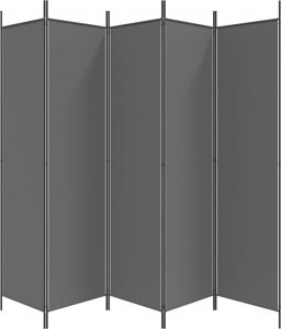 vidaXL vidaXL Parawan 5-panelowy, antracytowy, 250x200 cm, tkanina 4