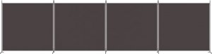 vidaXL vidaXL Parawan 4-panelowy, brązowy, 698x180 cm, tkanina 3