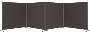 vidaXL vidaXL Parawan 4-panelowy, brązowy, 698x180 cm, tkanina 4