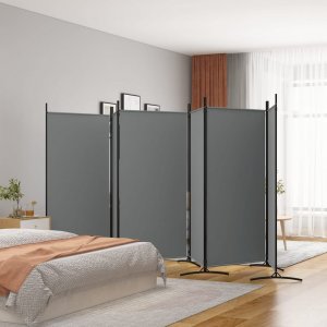 vidaXL vidaXL Parawan 6-panelowy, antracytowy, 520x180 cm, tkanina 1