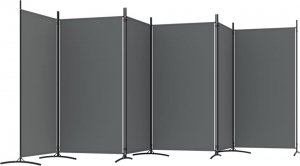 vidaXL vidaXL Parawan 6-panelowy, antracytowy, 520x180 cm, tkanina 4