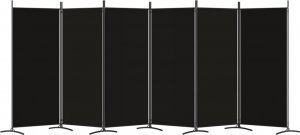 vidaXL vidaXL Parawan 6-panelowy, czarny, 520x180 cm, tkanina 4