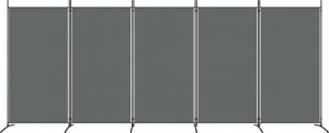 vidaXL vidaXL Parawan 5-panelowy, antracytowy, 433x180 cm, tkanina 3