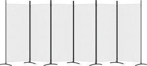 vidaXL vidaXL Parawan 6-panelowy, biały, 520x180 cm, tkanina 4