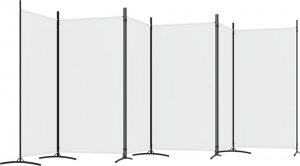 vidaXL vidaXL Parawan 6-panelowy, biały, 520x180 cm, tkanina 5