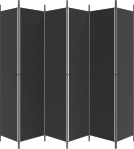 vidaXL vidaXL Parawan 6-panelowy, czarny, 300x220 cm, tkanina 4