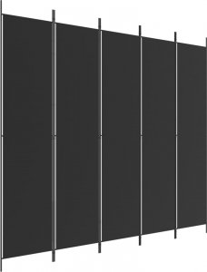 vidaXL vidaXL Parawan 5-panelowy, czarny, 250x220 cm, tkanina 2