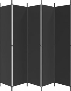 vidaXL vidaXL Parawan 5-panelowy, czarny, 250x220 cm, tkanina 4
