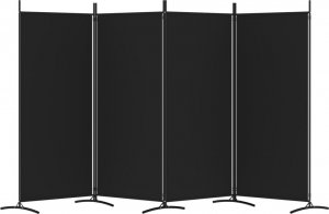 vidaXL vidaXL Parawan 4-panelowy, czarny, 346x180 cm, tkanina 4