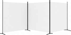vidaXL vidaXL Parawan 3-panelowy, biały, 525x180 cm, tkanina 4