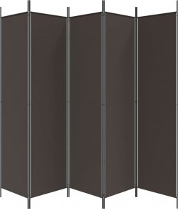 vidaXL vidaXL Parawan 5-panelowy, brązowy, 250x200 cm, tkanina 4