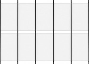 vidaXL vidaXL Parawan 5-panelowy, biały, 250 x 180 cm, tkanina 3