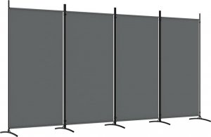 vidaXL vidaXL Parawan 4-panelowy, antracytowy, 346x180 cm, tkanina 2