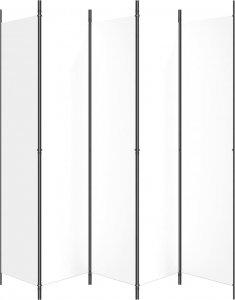 vidaXL vidaXL Parawan 5-panelowy, biały, 250x220 cm, tkanina 4