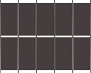 vidaXL vidaXL Parawan 5-panelowy, brązowy, 250x200 cm, tkanina 3