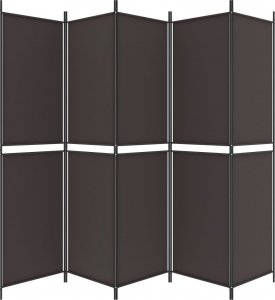 vidaXL vidaXL Parawan 5-panelowy, brązowy, 250x200 cm, tkanina 5