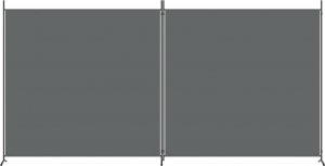 vidaXL vidaXL Parawan 2-panelowy, antracytowy, 348 x 180 cm, tkanina 3