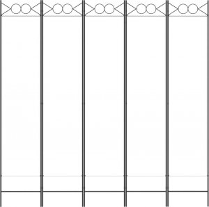 vidaXL vidaXL Parawan 5-panelowy, biały, 200x200 cm, tkanina 3