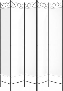 vidaXL vidaXL Parawan 5-panelowy, biały, 200x200 cm, tkanina 4
