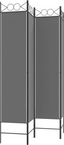 vidaXL vidaXL Parawan 4-panelowy, antracytowy, 160x200 cm, tkanina 4