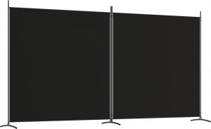 vidaXL vidaXL Parawan 2-panelowy, czarny, 348 x 180 cm, tkanina 2